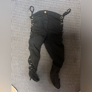 black cutout pants